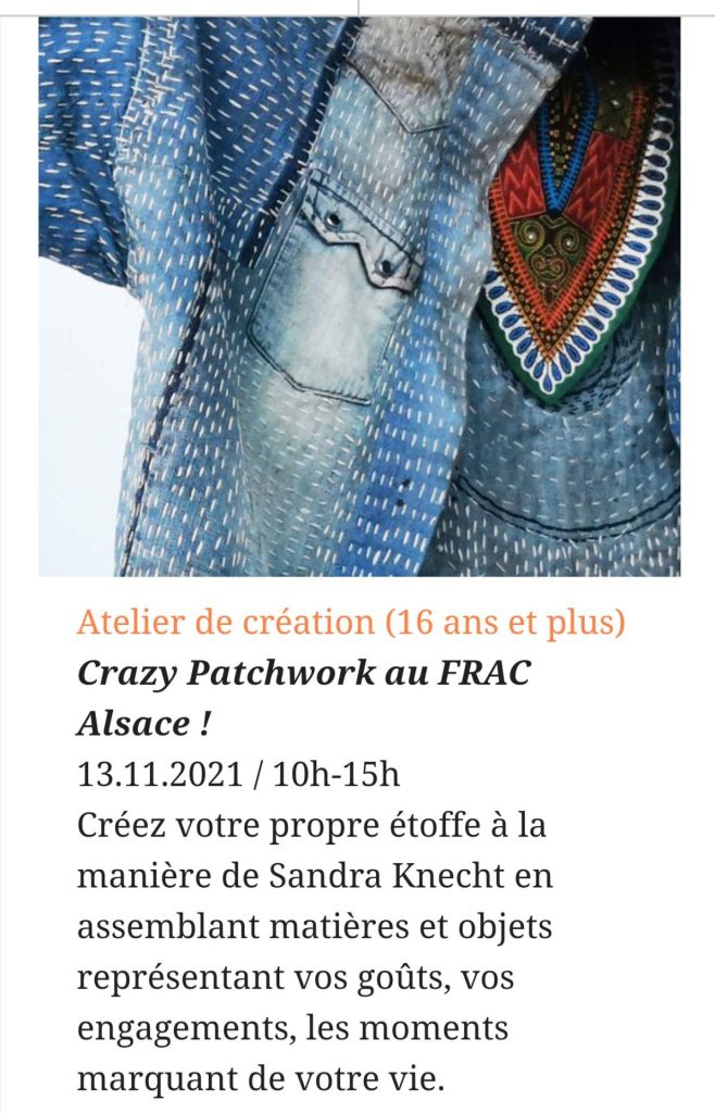 Atelier « Crazy Patchwork », FRAC, Sélestat, France